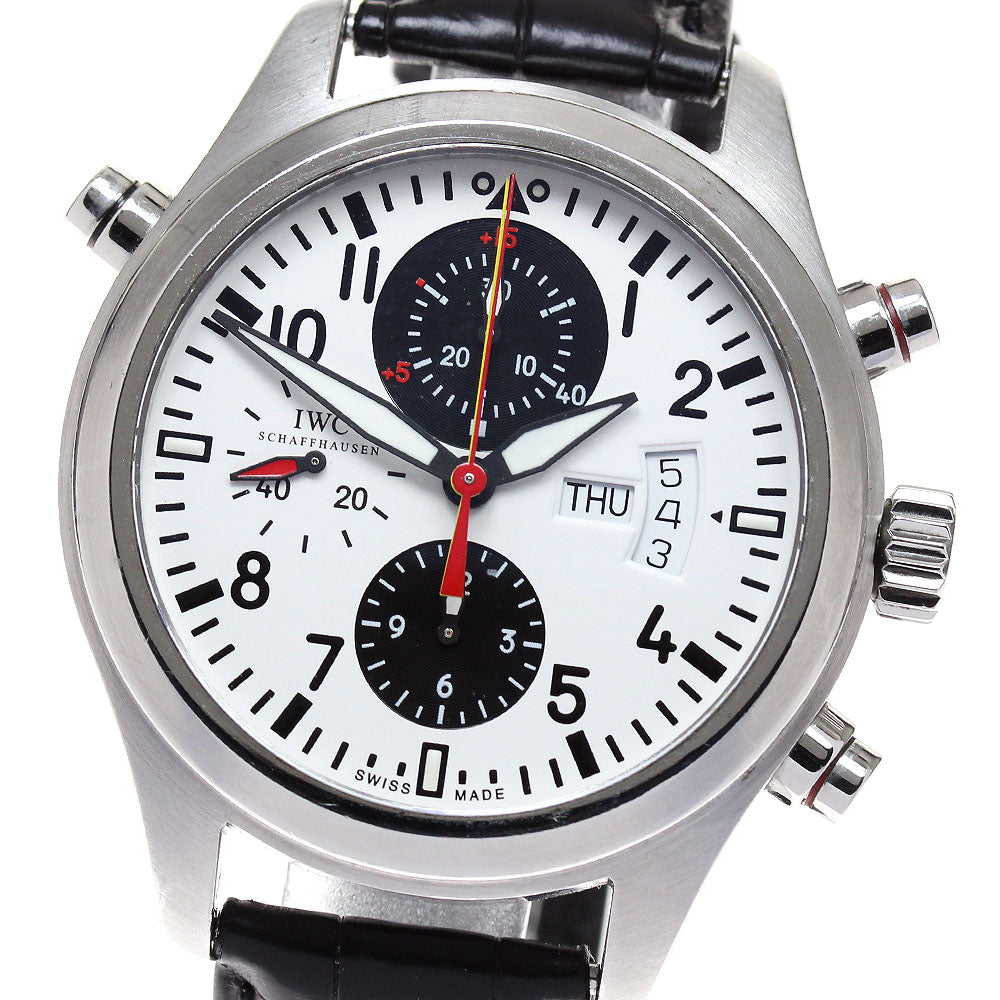 IWC SCHAFFHAUSEN Pilot's Watch Double Chronograph 2008DFB Cup Limited Edition IW371803 White / black Dial Automatic Men's Watch_826669