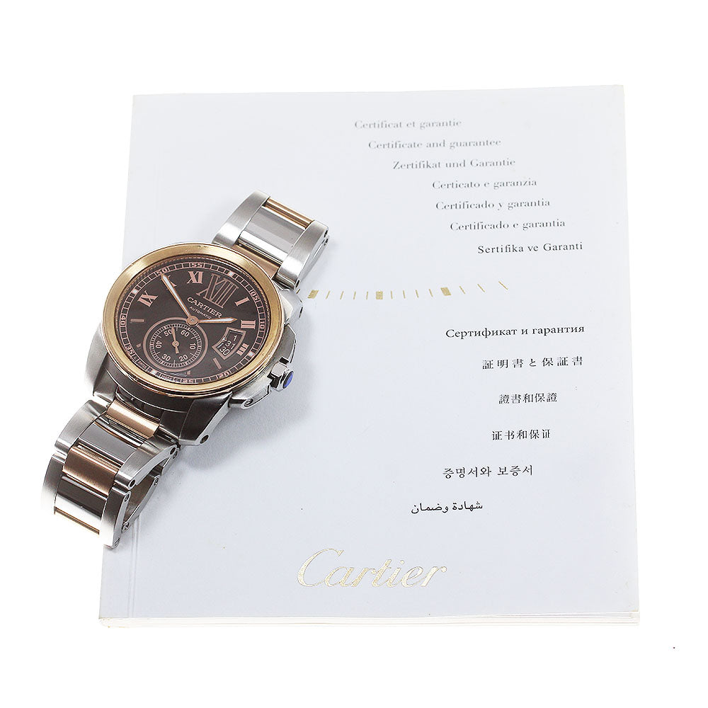CARTIER Calibur de Cartier W7100050 Small seconds Brown Dial AT Men's_826709