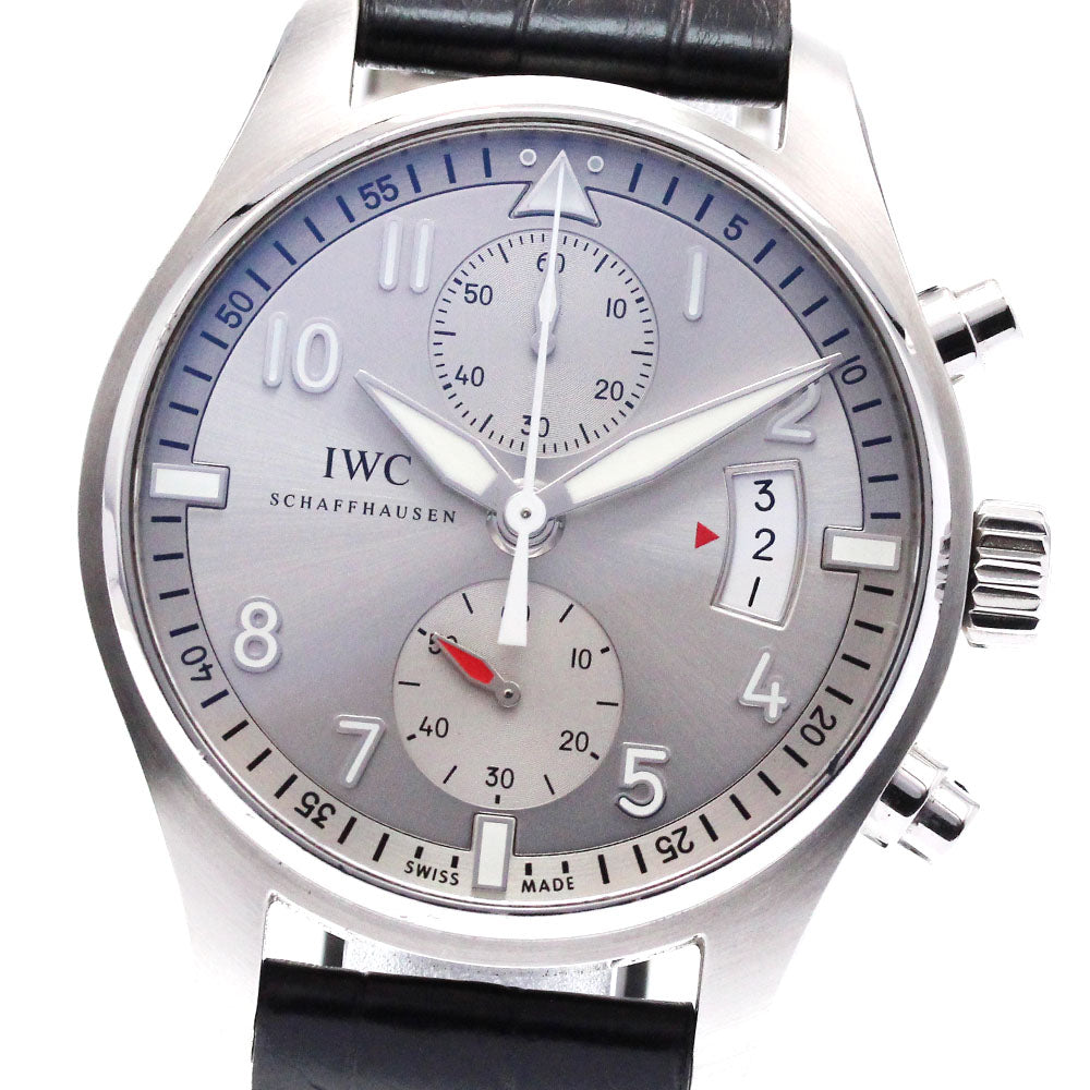 IWC SCHAFFHAUSEN Pilot's watch Ju Air IW387809 Chronograph Silver Dial Automatic Men's Watch_826731