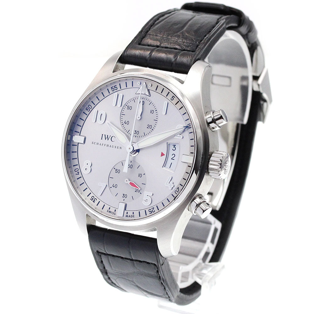 IWC SCHAFFHAUSEN Pilot's watch Ju Air IW387809 Chronograph Silver Dial Automatic Men's Watch_826731