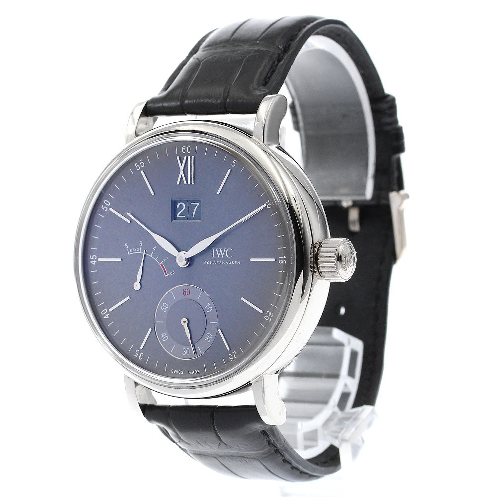 IWC SCHAFFHAUSEN Portofino Handwind 8 Days IW516101 K18WG Big Date Power Reserve gray Dial Hand Winding Men's Watch_826745