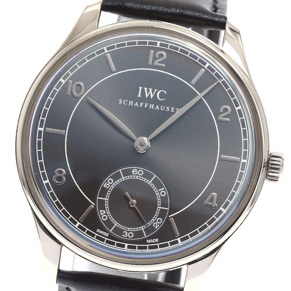 IWC SCHAFFHAUSEN Portugese IW544504 K18WG Small Second Hand Winding Men's_826764
