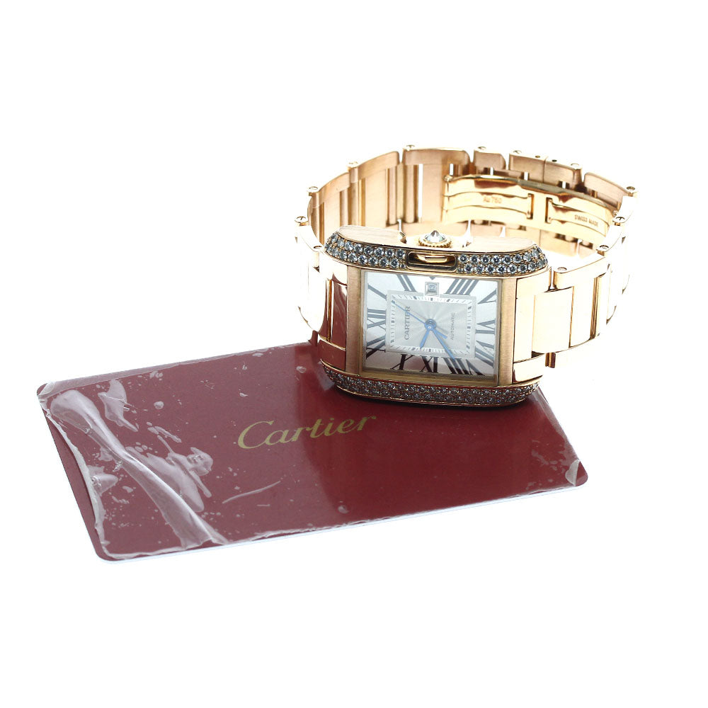CARTIER Tank Anglaise LM WT100003 K18PG Diamond Bezel Automatic Boy's_826778