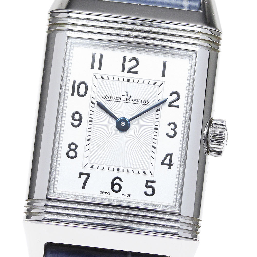 JAEGER-LECOULTRE Reverso Classic Small Duet 211.8.44 Silver / Black Dial Hand Winding Ladies Watch_826787