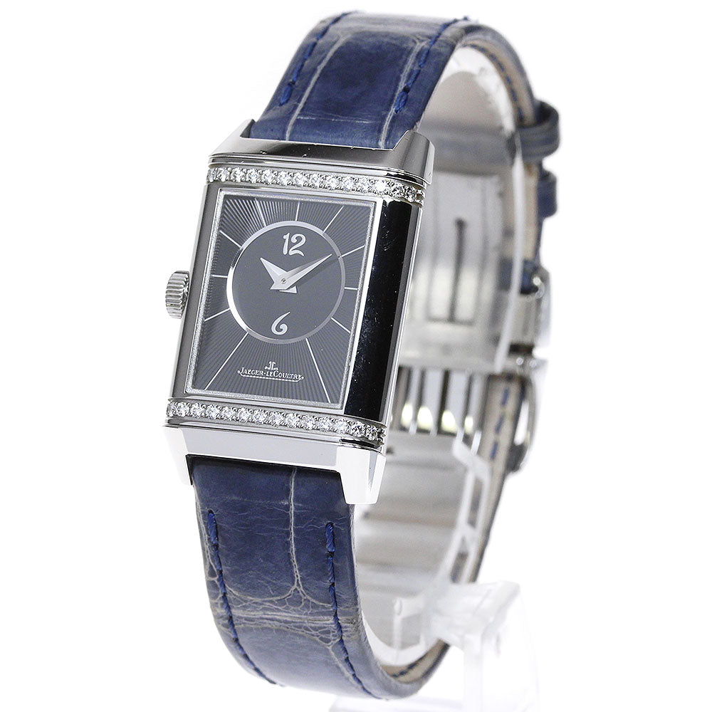 JAEGER-LECOULTRE Reverso Classic Small Duet 211.8.44 Silver / Black Dial Hand Winding Ladies Watch_826787