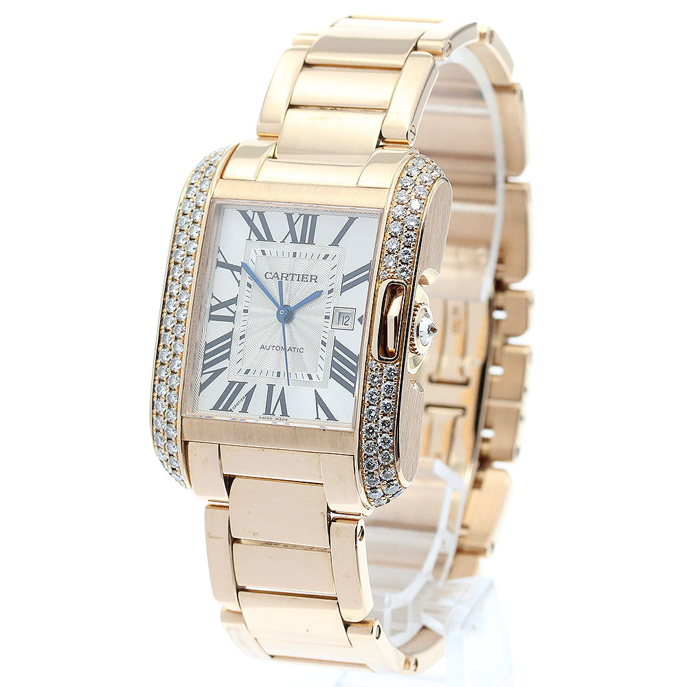 CARTIER Tank AnglaiseLM WT100003 K18PG Side Diamond Bezel Automatic Men's_826806