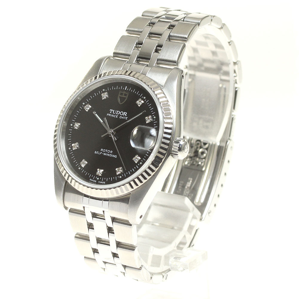 TUDOR Prince Date 74034 WG bezel 10P cal.2824-2 black Dial AT Men's Watch_826834