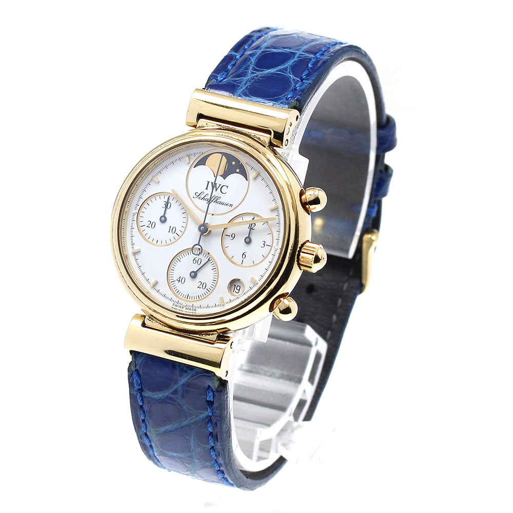 IWC SCHAFFHAUSEN Little Da Vinci IW373601 K18YG Chronograph Moon Phase white Dial Quartz Ladies Watch_826841