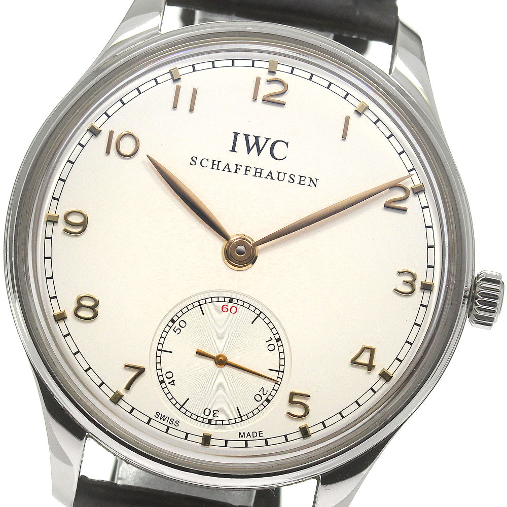 IWC SCHAFFHAUSEN Portugieser Handwind IW545408 Small seconds Silver Dial Hand Winding Men's Watch_826873