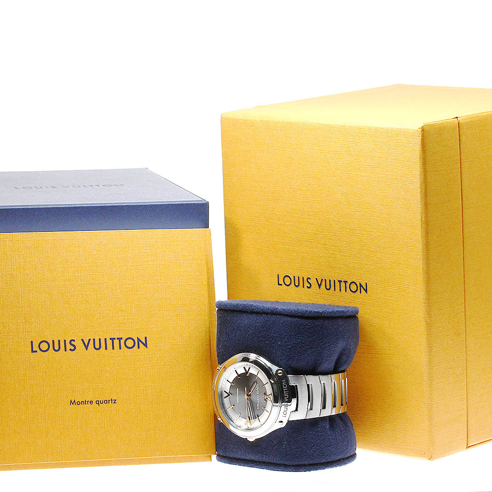 LOUIS VUITTON Fifty Five Q6G24 GMT Silver / Gray Dial Automatic Men's_826954