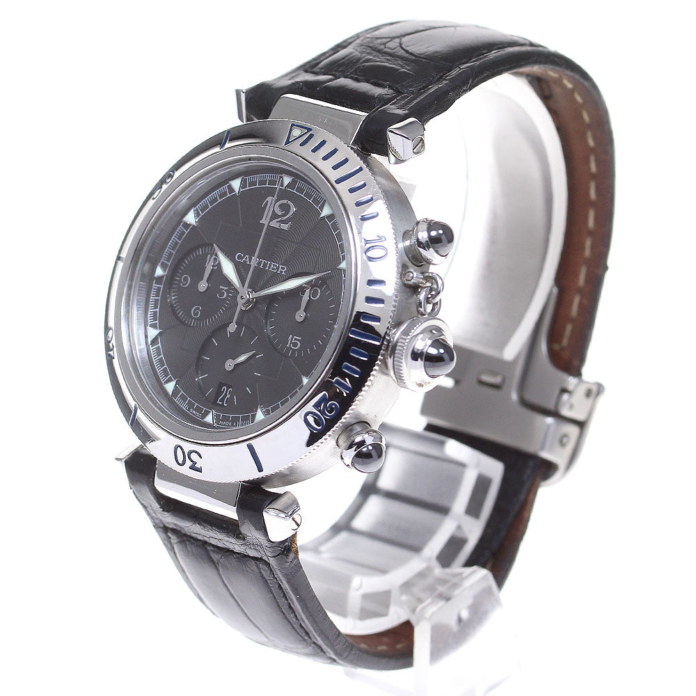 CARTIER Pasha 38 mm W3105155 Chronograph Date gray Dial Automatic Men's Watch_826956
