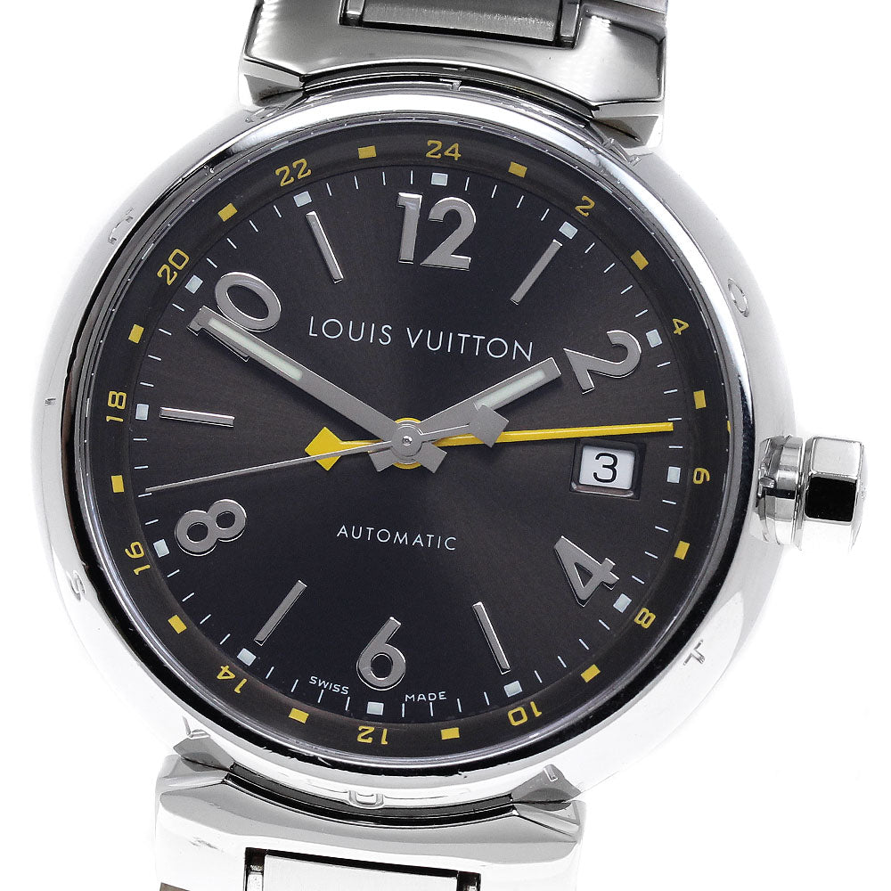LOUIS VUITTON Tambour Q1131 GMT date Brown Dial Automatic Men's Watch_826959