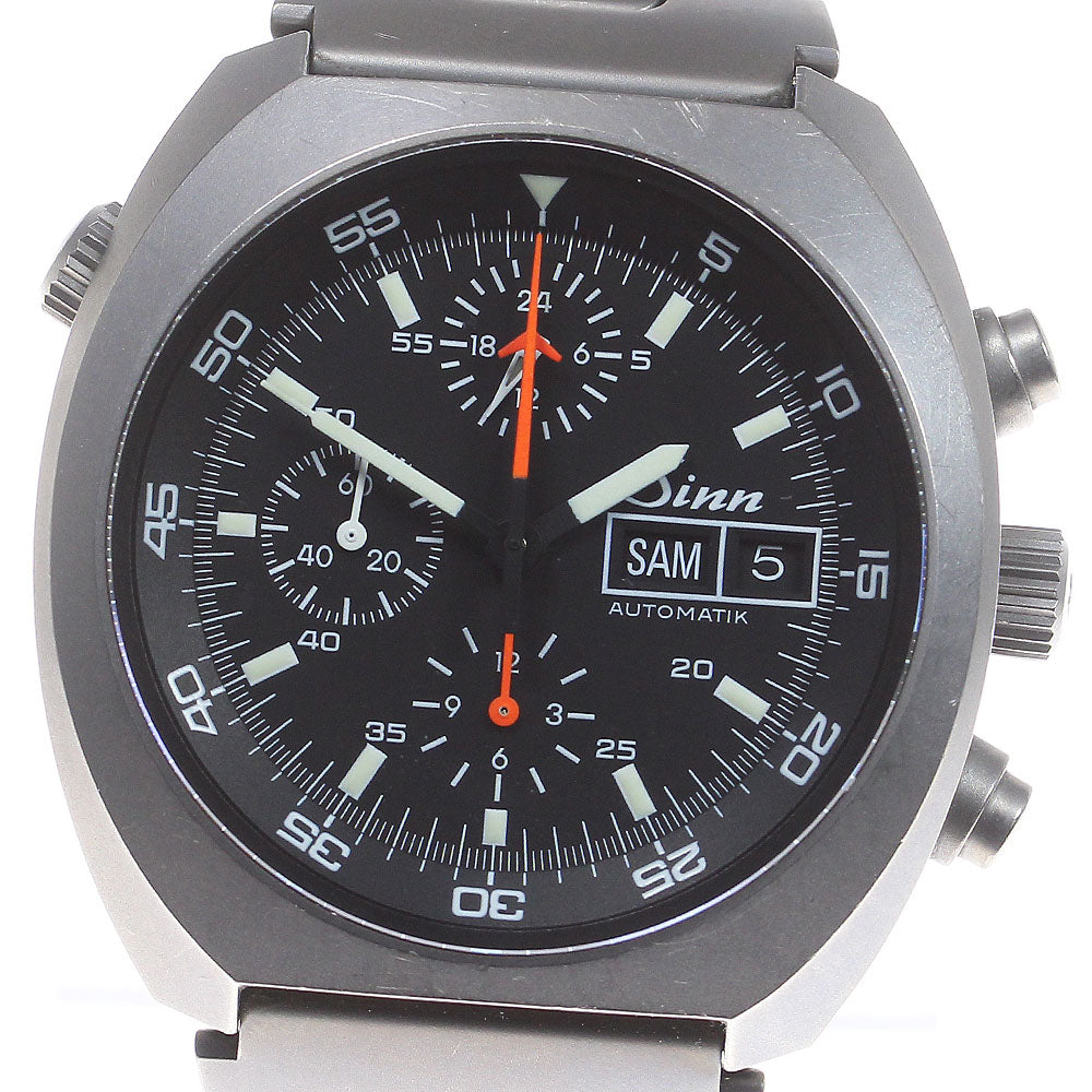 Sinn space chrono 142 Chronograph day date Black Dial Automatic Men's_827231