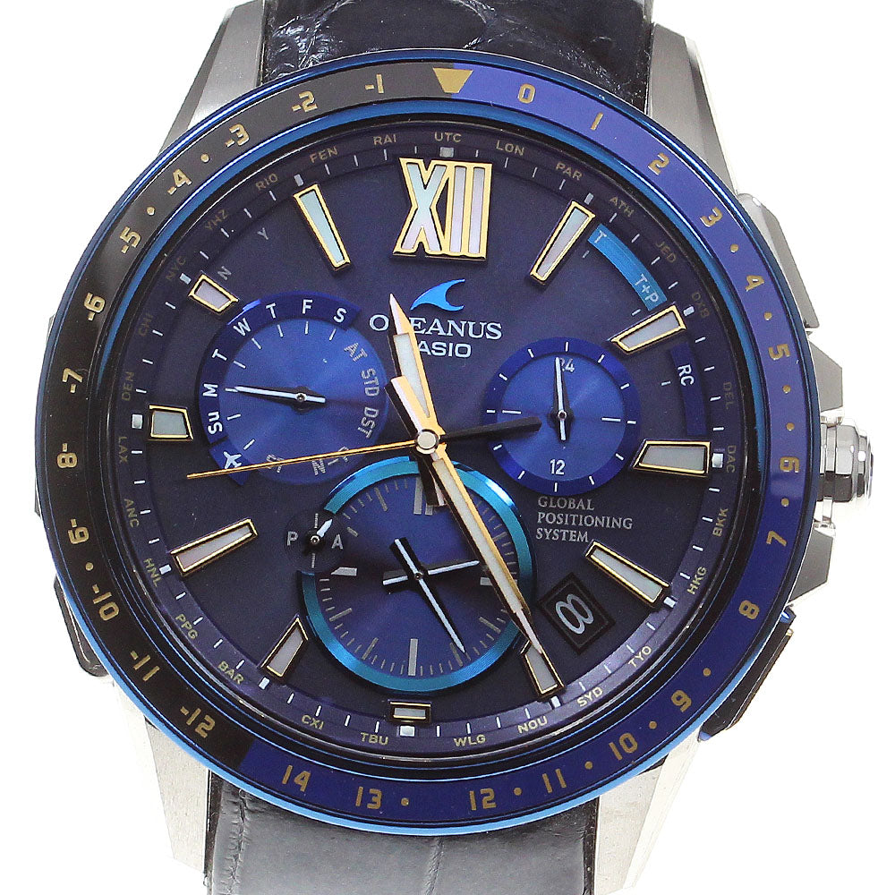 CASIO Oceanus OCW-G1200C-2AJF GPS Navy Dial Solar Powered Radio Men's Watch_827252