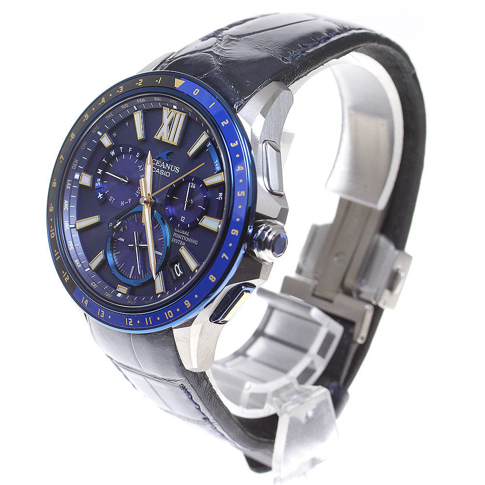 CASIO Oceanus OCW-G1200C-2AJF GPS Navy Dial Solar Powered Radio Men's Watch_827252