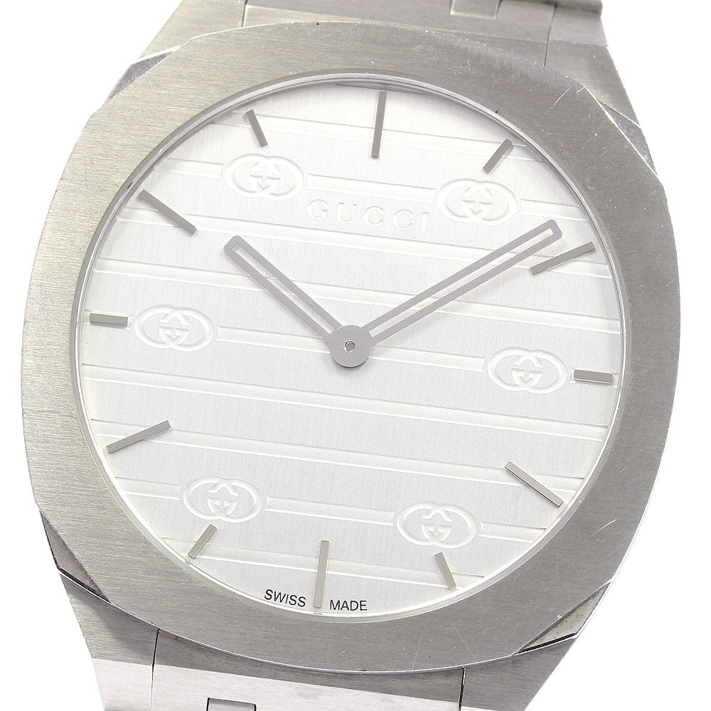 GUCCI 163.4/YA163402 Silver Dial Quartz Ladies Watch_827296