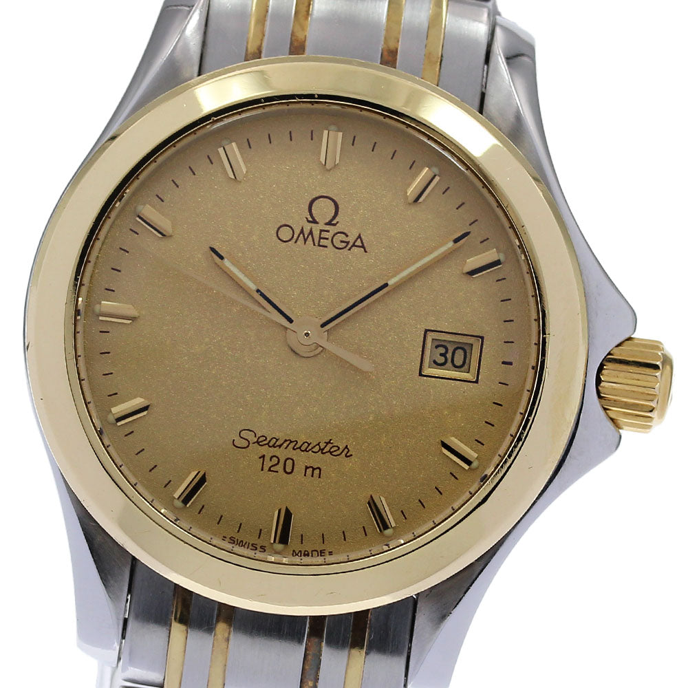 OMEGA Seamaster120 Date gold Dial Quartz Ladies Watch_827367