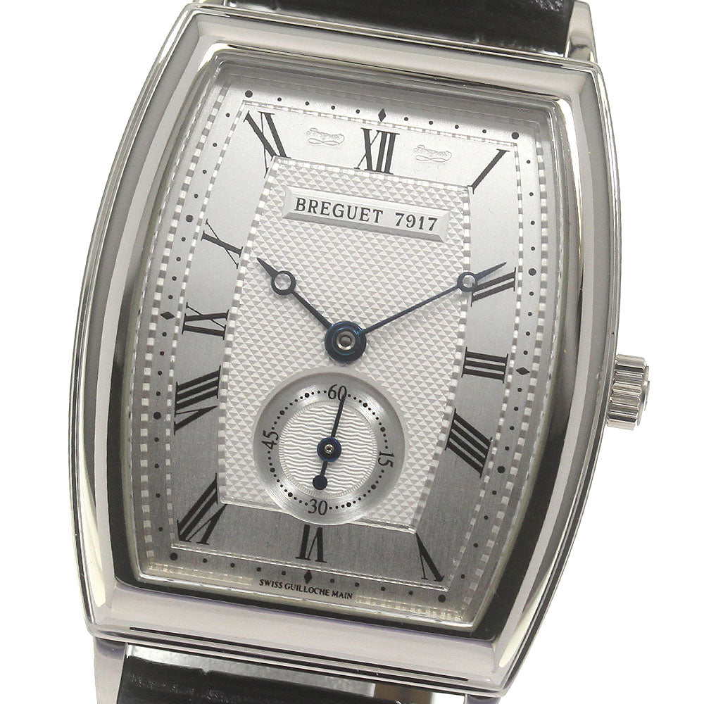 Breguet Heritage Tonneau Cambre 3670 K18WG Small Second Silver Dial Automatic Men's Watch_827537