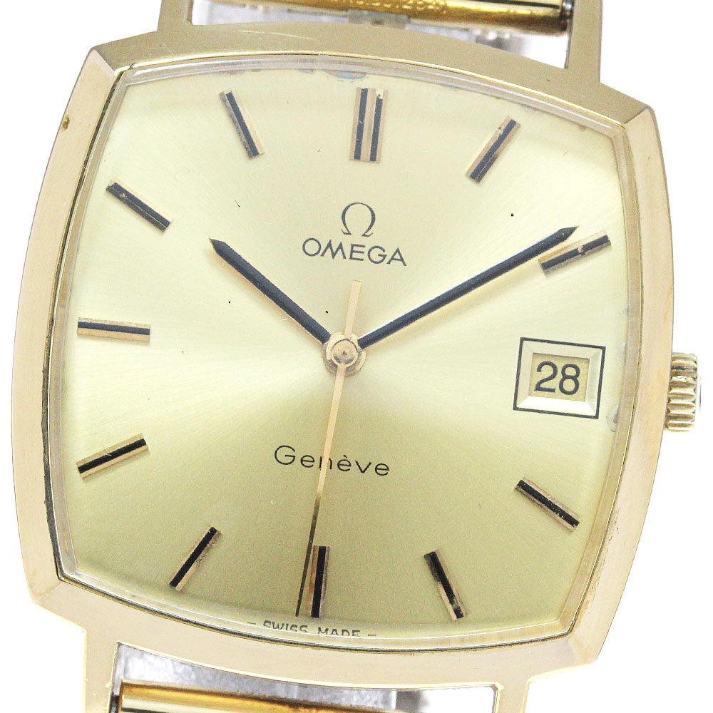 OMEGA Geneve 132.0052 Square Cal.1030 Gold Dial Hand Winding Men's Watch_827587