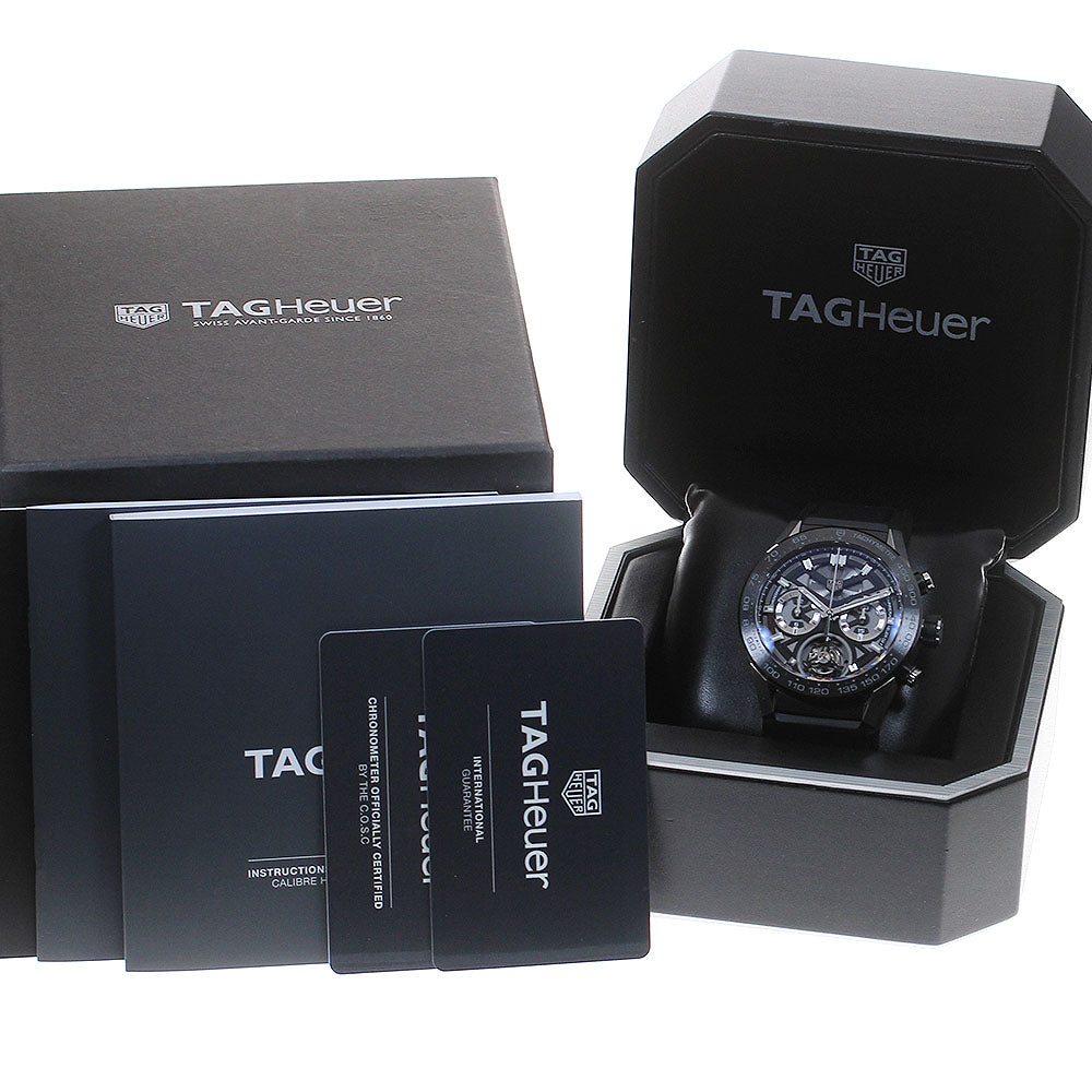 TAG HEUER Carrera Heuer 02T Flying CAR5A8Y Tourbillon chronograph black Dial Automatic Men's Watch_827595