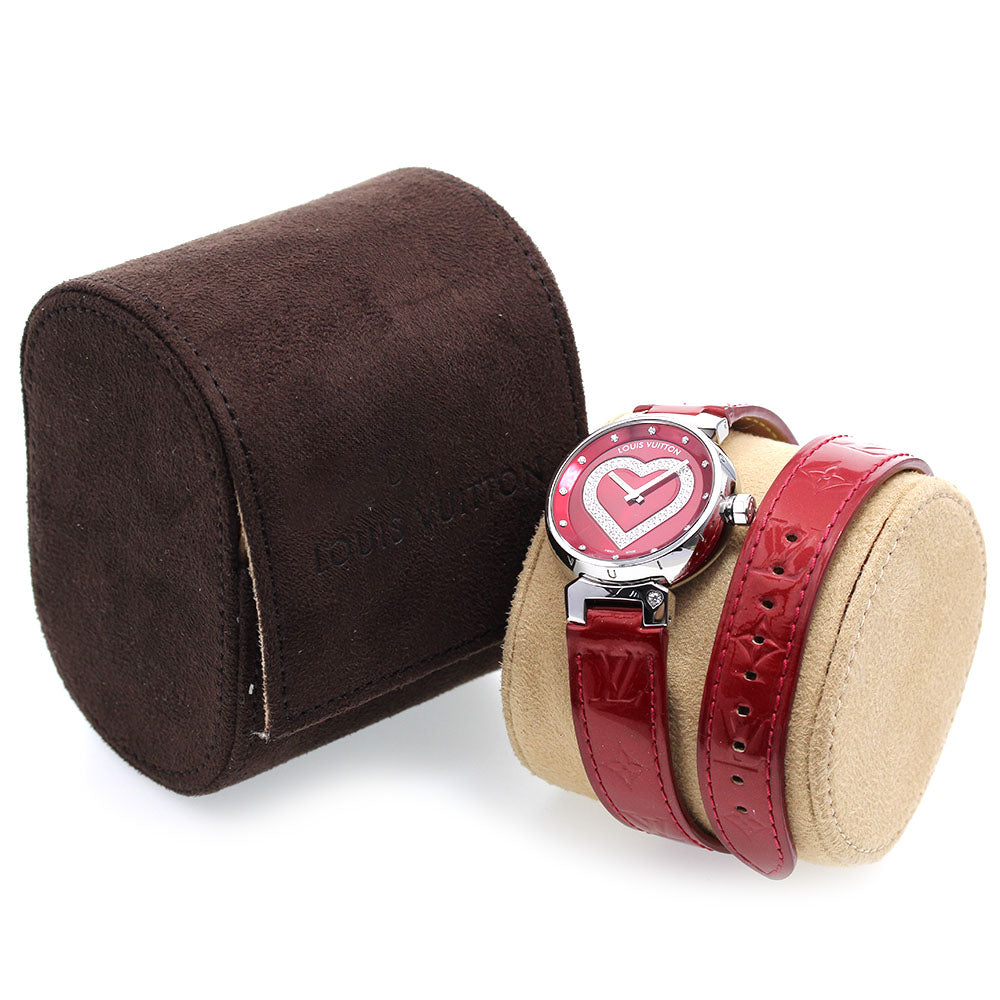 LOUIS VUITTON Tambour Heart Pomme d'Amour Q1314 diamond Quartz Ladies_827975