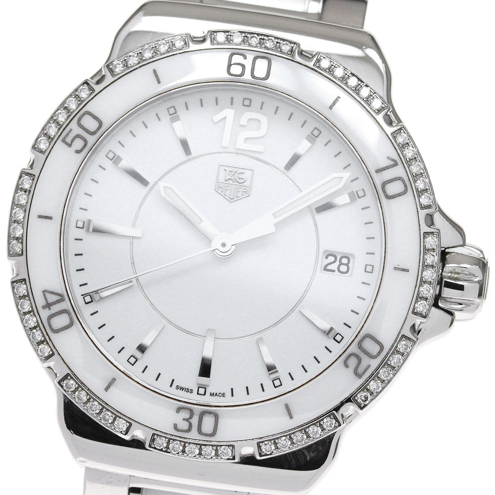 TAG HEUER Formula 1 WAH1213 Diamond Bezel white Dial Quartz Ladies Watch_828152