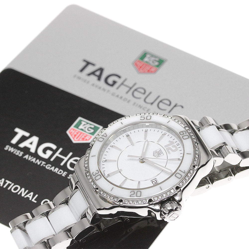 TAG HEUER Formula 1 WAH1213 Diamond Bezel white Dial Quartz Ladies Watch_828152