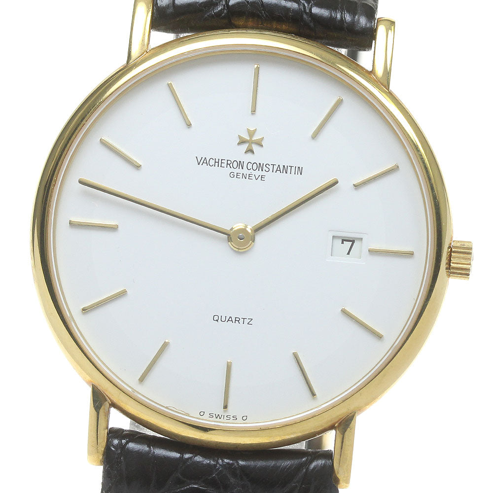 VACHERON CONSTANTIN K18YG Round Date white Dial Quartz Men's Watch_828160
