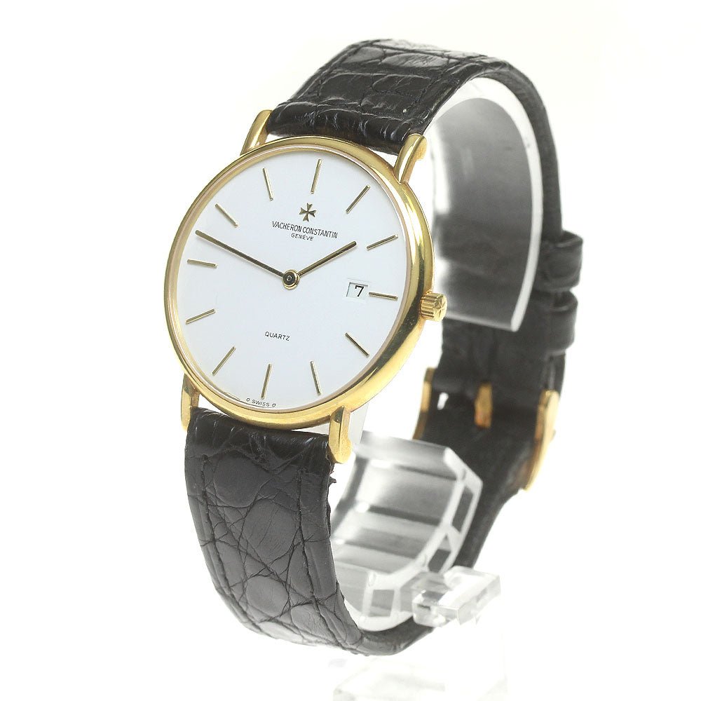 VACHERON CONSTANTIN K18YG Round Date white Dial Quartz Men's Watch_828160