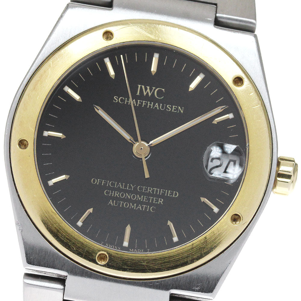 IWC SCHAFFHAUSEN In junior IW352104 YG bezel black Dial Automatic Men's_828162