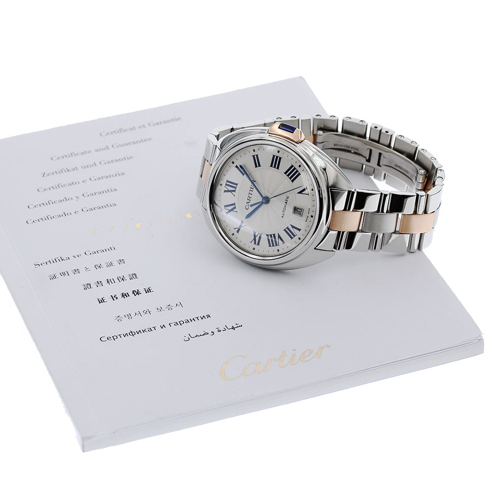 CARTIER クレ ドゥ カルティエ 40mm W2CL0002 SS/PG Silver Dial AT Men's_828231