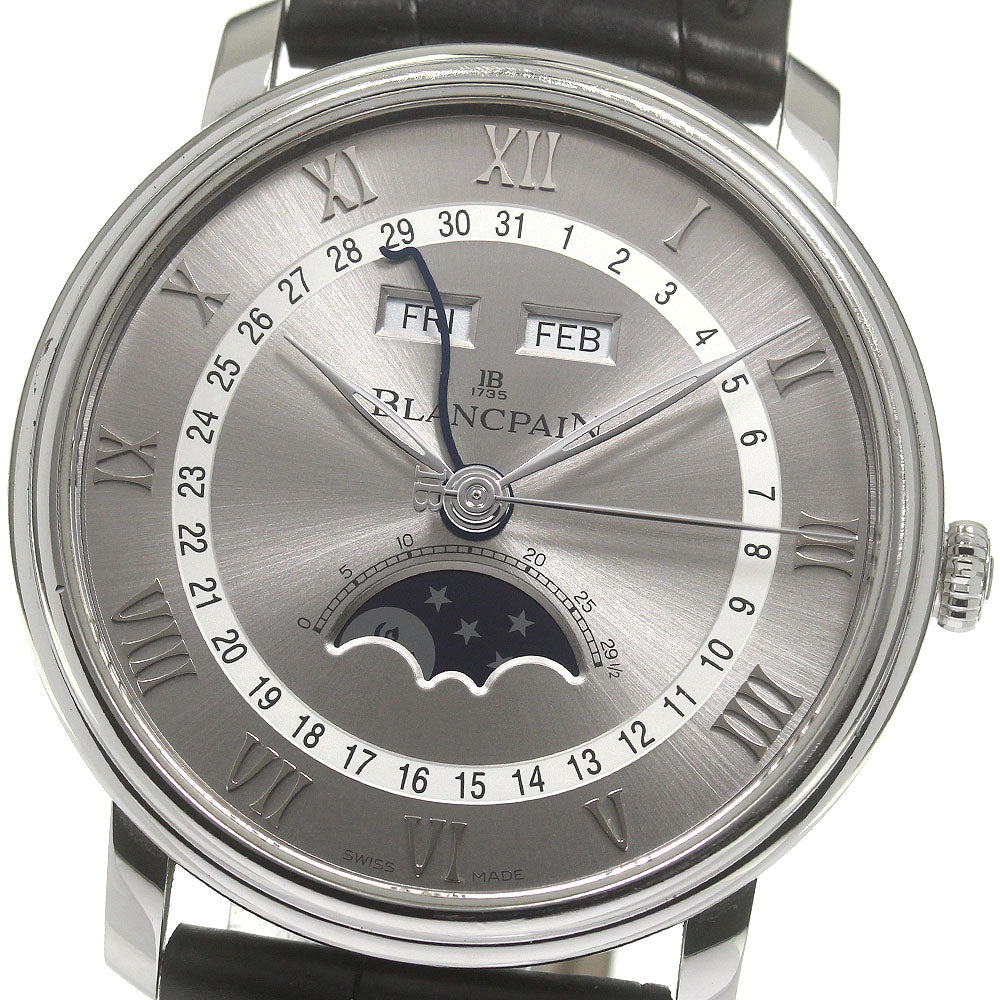 Blancpain Villeret 6654-1113-55B Moonphase complete calendar gray Dial Automatic Men's Watch_828241
