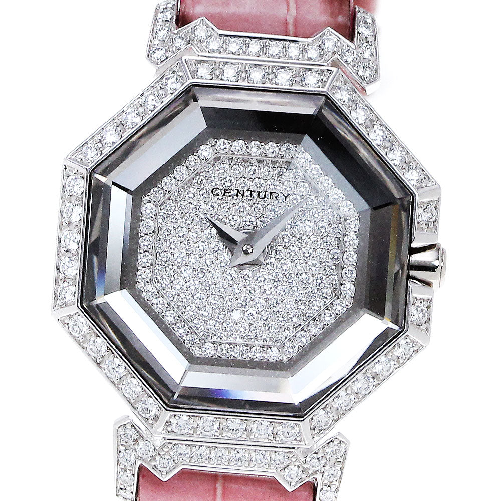 CENTURY Dragon Stone K18WG Silver Dial Quartz Ladies Watch_828248