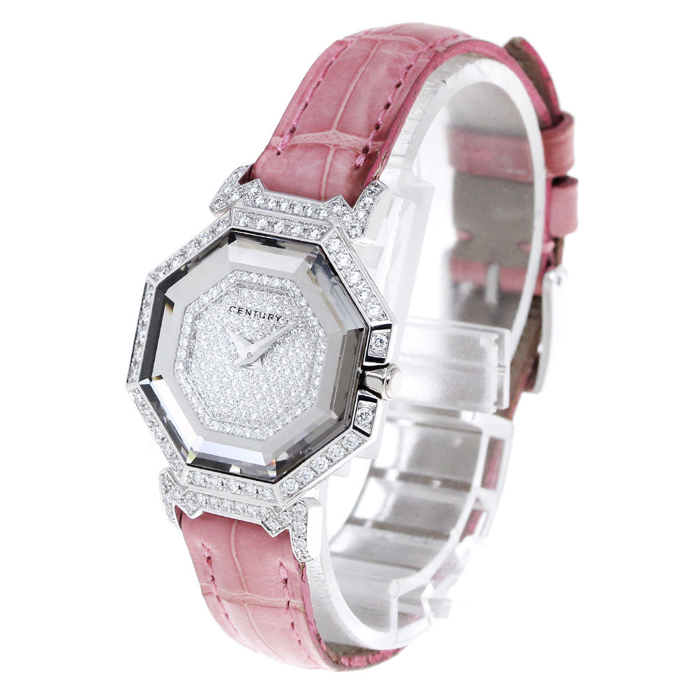 CENTURY Dragon Stone K18WG Silver Dial Quartz Ladies Watch_828248