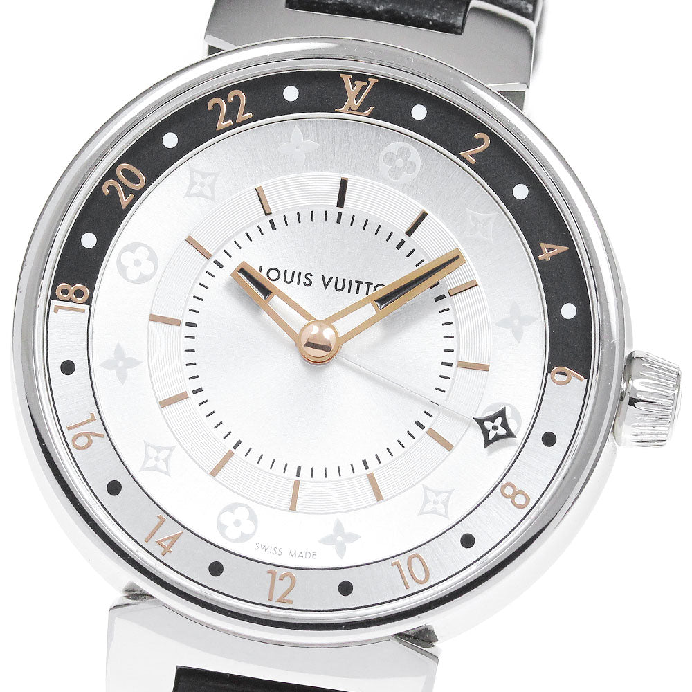 LOUIS VUITTON Tambour QA104 GMT Silver Dial Quartz Ladies Watch_828256