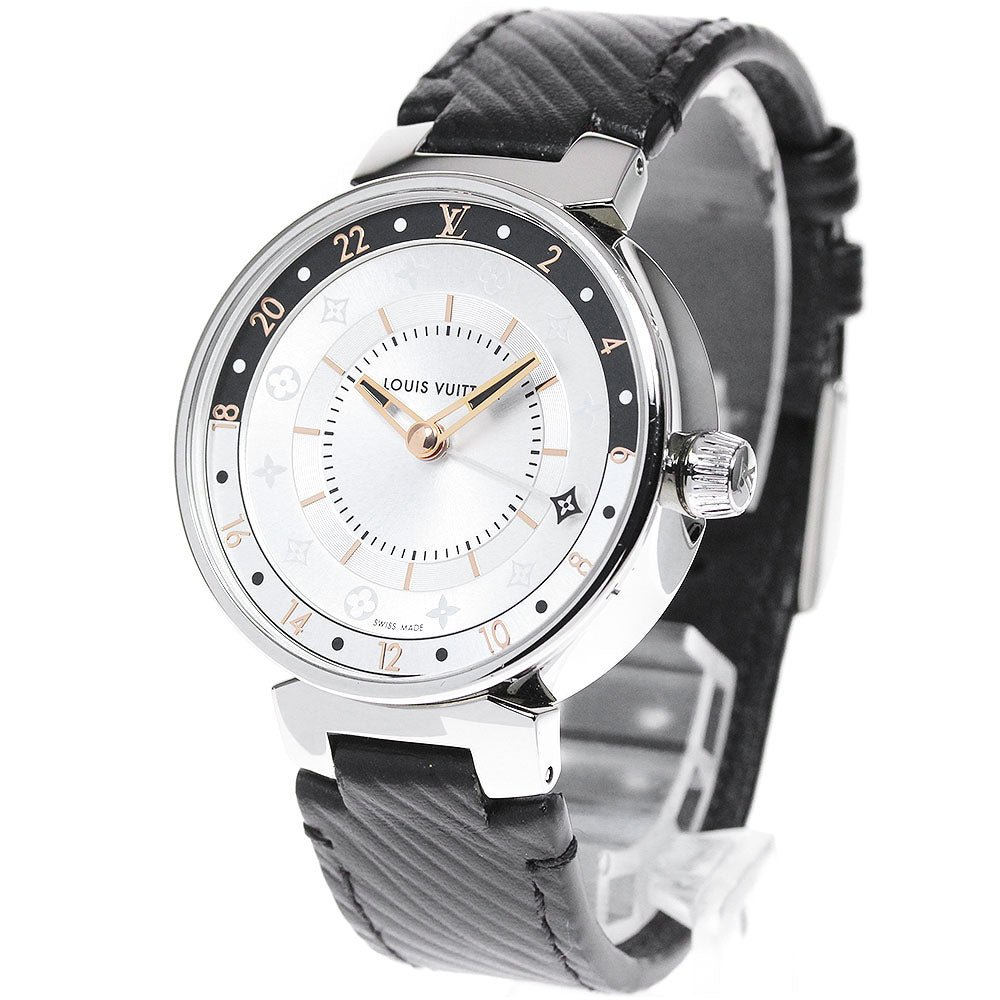 LOUIS VUITTON Tambour QA104 GMT Silver Dial Quartz Ladies Watch_828256