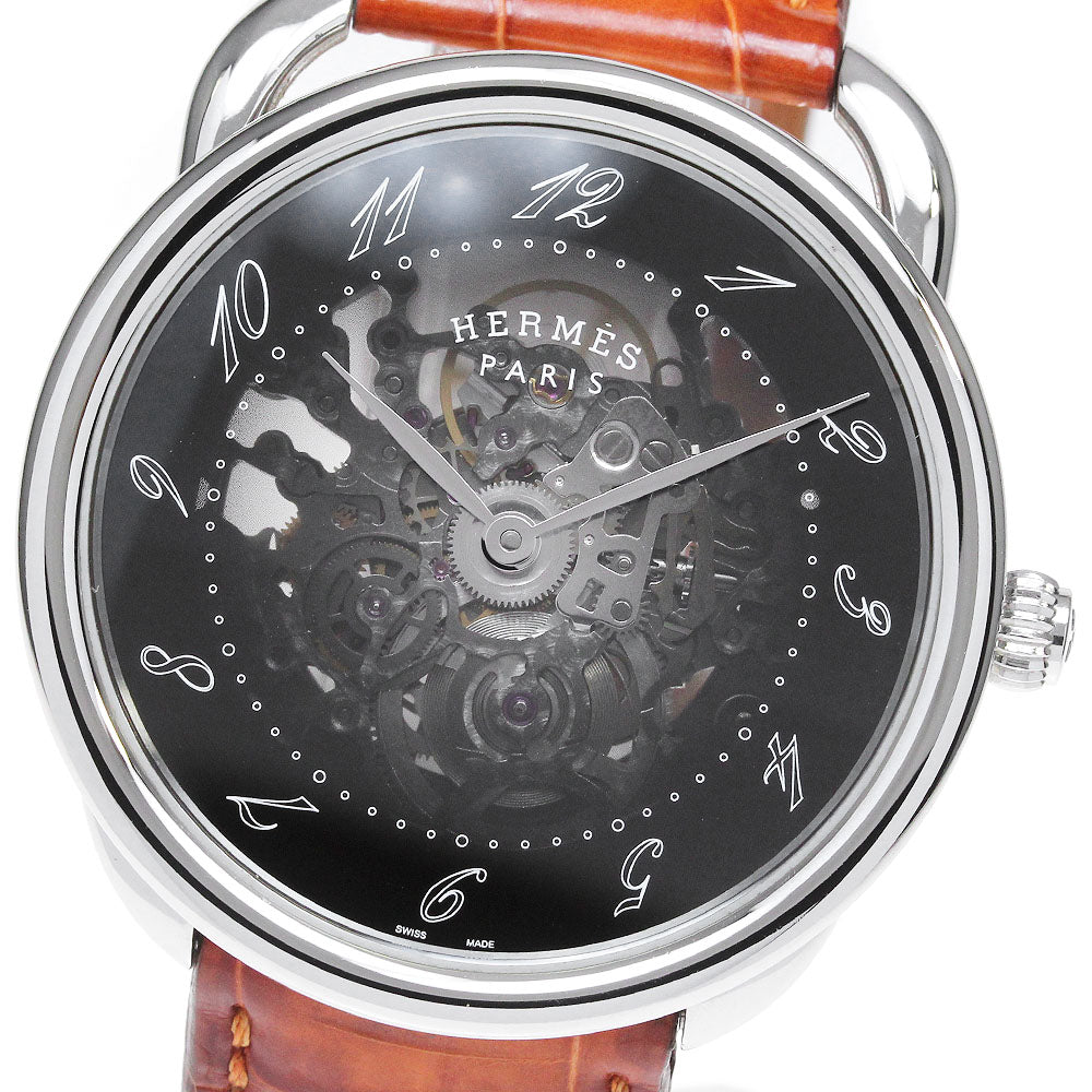 HERMES Arceau scalet AR2.710 Black / skeleton Dial Automatic Men's Watch_828293