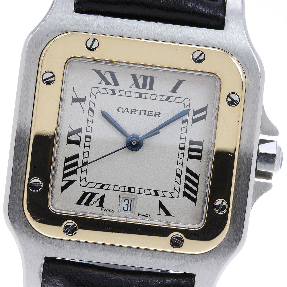 CARTIER Santos Galbee LM W200114B YG bezel beige Dial Quartz Men's Watch_828296