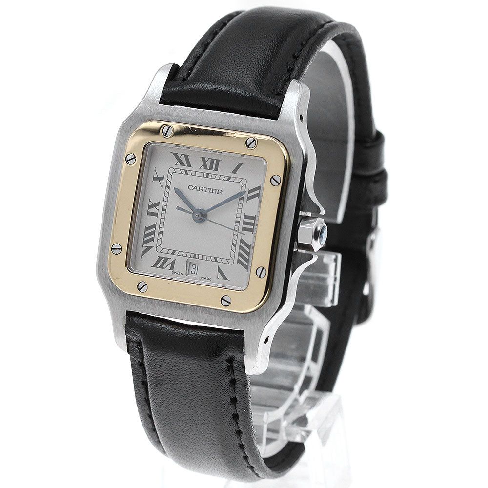 CARTIER Santos Galbee LM W200114B YG bezel beige Dial Quartz Men's Watch_828296