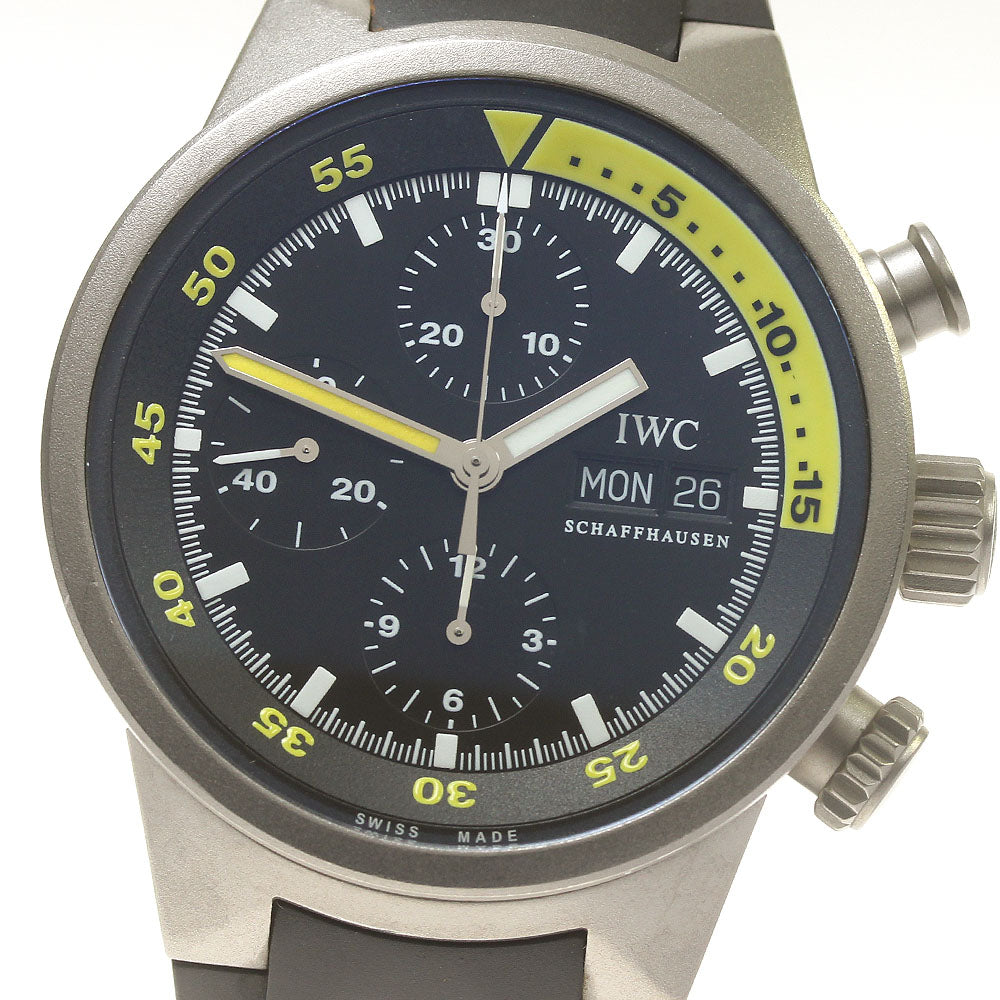 IWC SCHAFFHAUSEN Aqua timer IW371918 Chronograph day date black Dial Automatic Men's Watch_828328