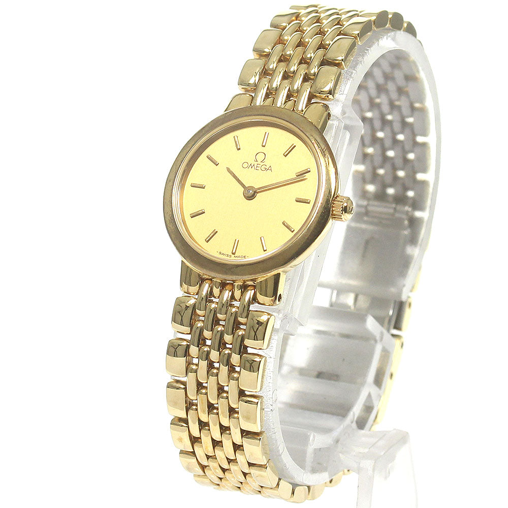 OMEGA De Ville Prestige Date Gold Dial Quartz Ladies Watch_828392