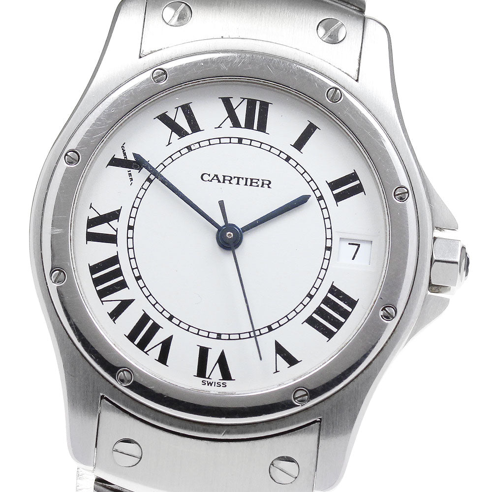 CARTIER Santo Cougar LM W20026K1 Date white Dial Automatic Men's Watch_828442
