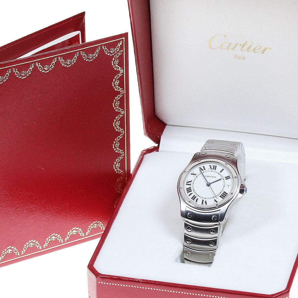 CARTIER Santo Cougar LM W20026K1 Date white Dial Automatic Men's Watch_828442