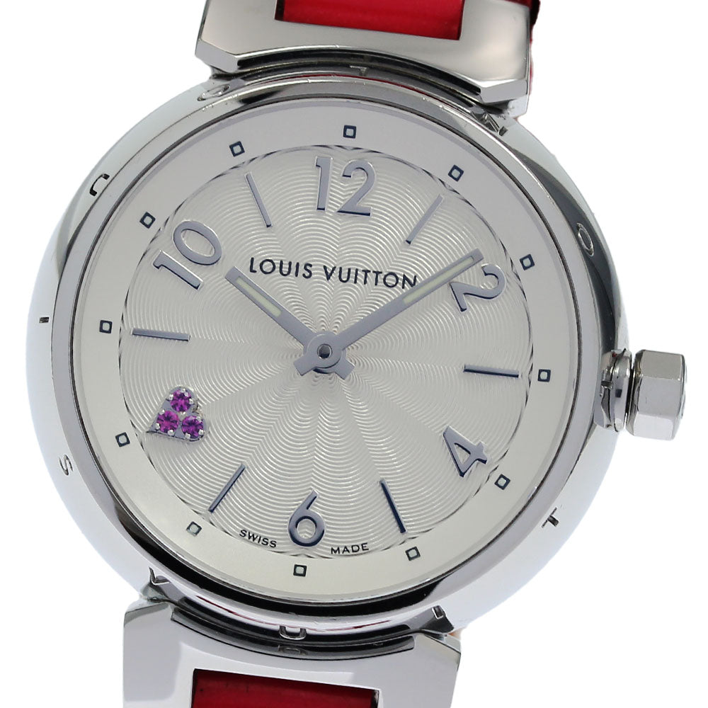 LOUIS VUITTON Tambour Q1218 heart Silver Dial Quartz Ladies Watch_828555