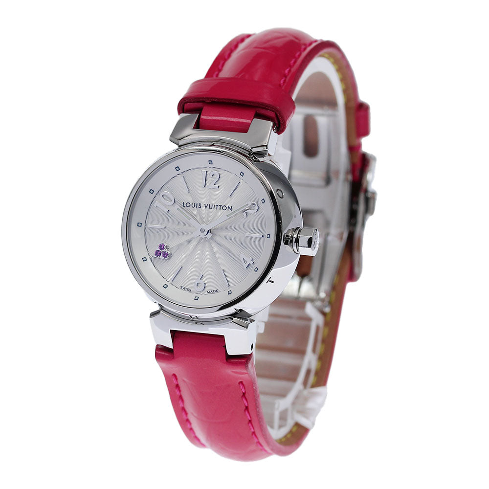 LOUIS VUITTON Tambour Q1218 heart Silver Dial Quartz Ladies Watch_828555