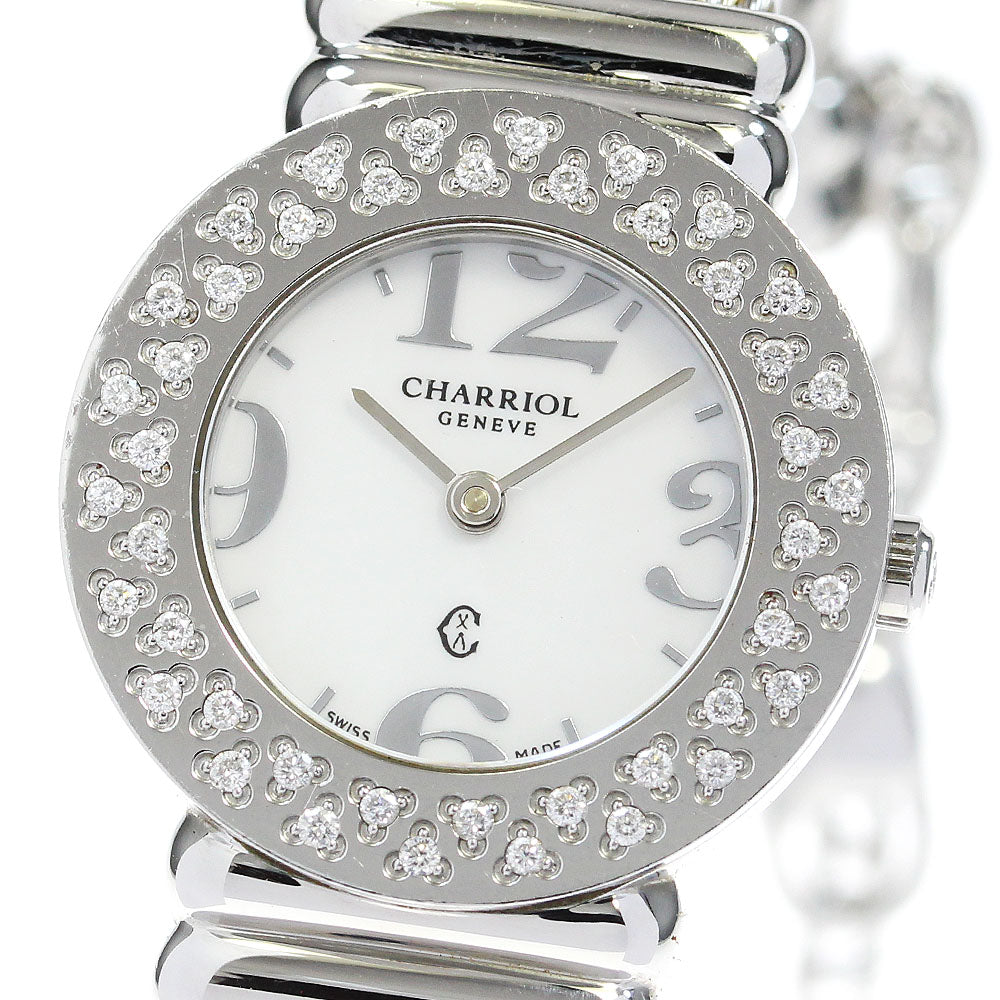 CHARRIOL Saint Tropez 028D Diamond Bezel White shell Dial Quartz Ladies Watch_828566