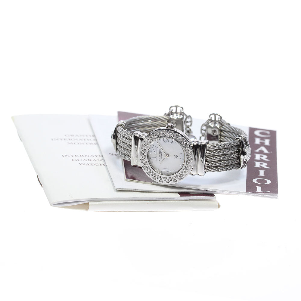 CHARRIOL Saint Tropez 028D Diamond Bezel White shell Dial Quartz Ladies Watch_828566