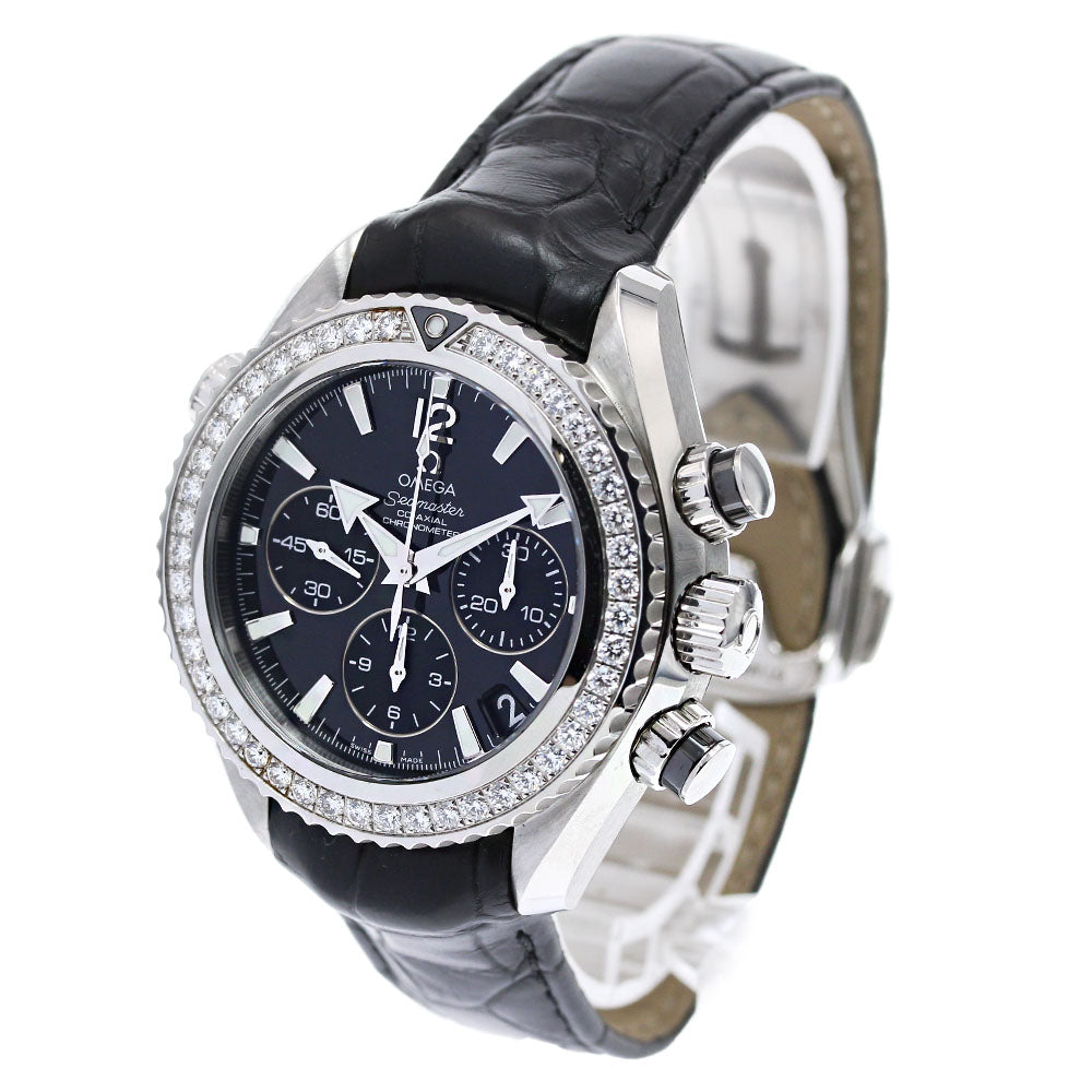 OMEGA Seamaster Planet Ocean 222.18.38.50.01.001 diamond bezel chronograph black Dial Automatic Ladies Watch_829075