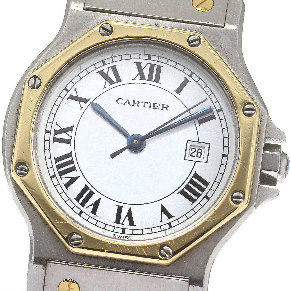 CARTIER Santos Octagon LM 81037288 Date white Dial Automatic Men's Watch_829408