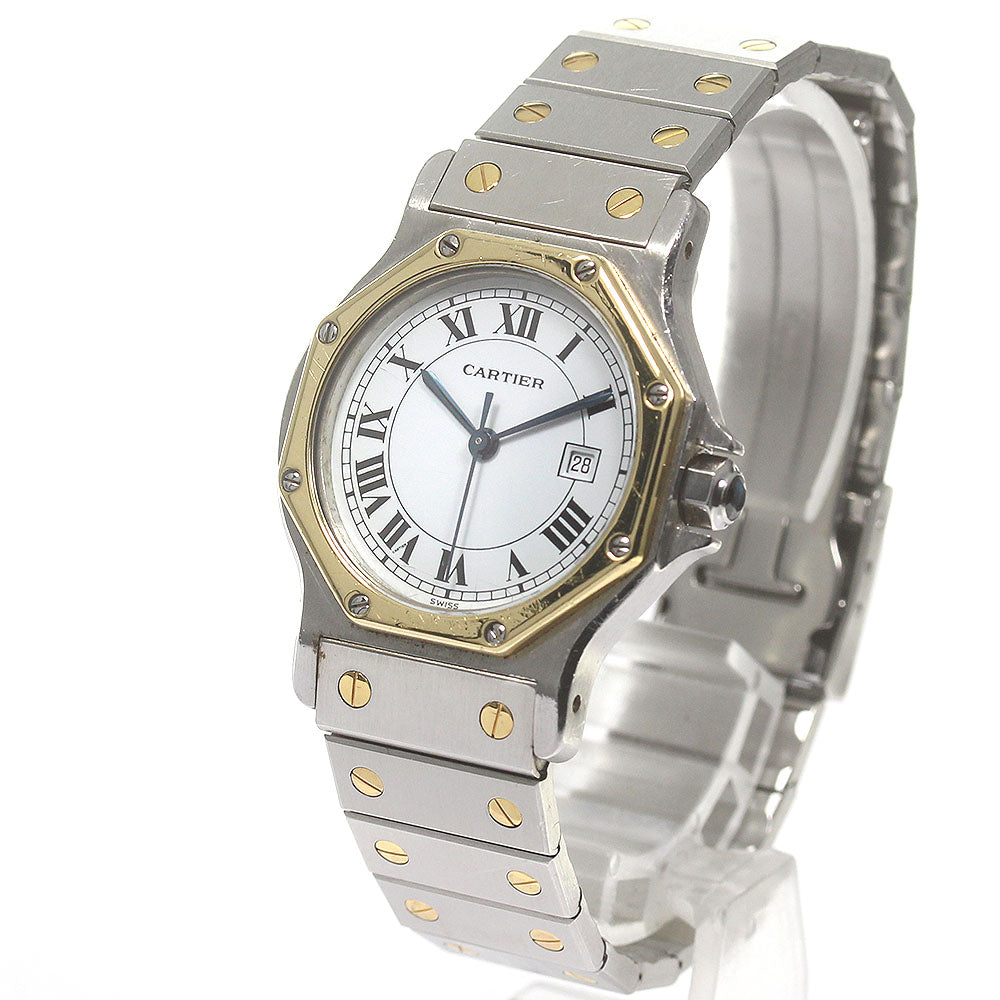 CARTIER Santos Octagon LM 81037288 Date white Dial Automatic Men's Watch_829408